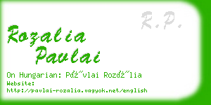 rozalia pavlai business card